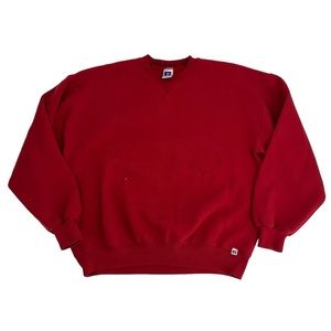 Vintage Russell Sweatshirt Men XL Red Crewneck 90s USA Kanye West Pullover Blank